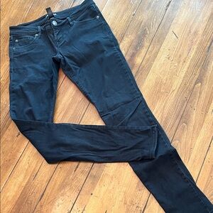Express Black High-Rise Button Jeans